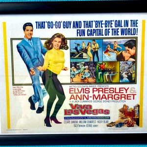 Authentic Viva Las Vegas Movie Poster Staring Elvis Presley & Ann Margaret 1964.